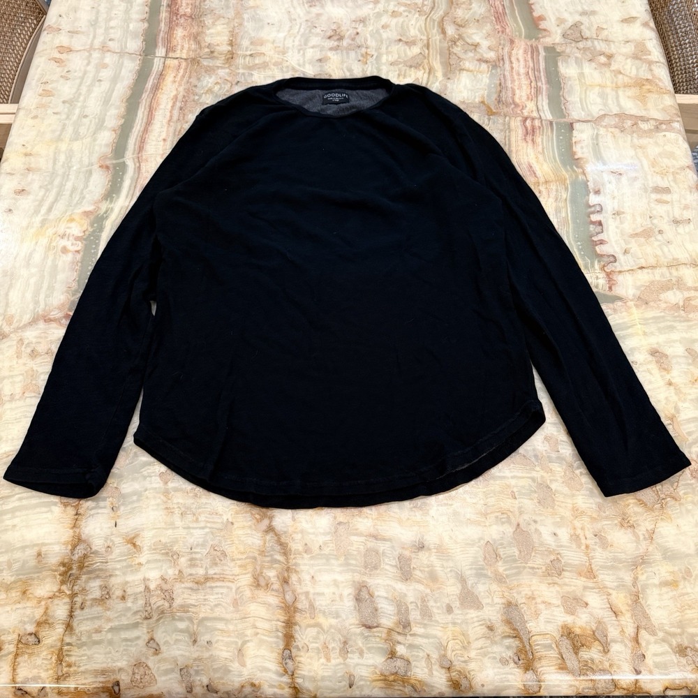 Goodlife Black Long Sleeve Crew Neck T-Shirt Made USA‎ Men's XL